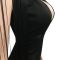 Fashionable and sexy solid color women's deep V sleeveless flowing beard mid skirt dress for women