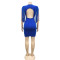Fashionable and sexy solid color women's deep V sleeveless flowing beard mid skirt dress for women
