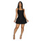 Fashion women's solid color slim fit short skirt backless dress new style