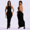 Fashion women's bag arm skirt backless sexy solid color dress new