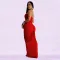 Fashion women's solid color sexy slim fit dress V-neck dress new