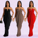 Fashion women's solid color sexy slim fit dress V-neck dress new