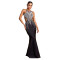 Fashion women's slim fit fishtail hot stamping dress with backless design
