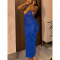 Hanging neck bag buttocks skirt, retro sexy slim fit backless dress, niche design, figure enhancing long skirt