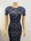 Women's short sleeved retro printed bag hip long skirt round neck slim fit high waist dress
