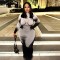 New Spicy Girl Fashion 3D Human Printed Long Sleeve Slimming Hip hugging Dress