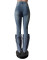 Hot selling pearl retro embellished feather jeans
