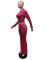 Solid color high elasticity slim fit two-piece set long sleeved small flared women's clothing