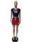 Hot selling printed pit stripe color blocking elastic upper clothing skirt