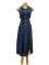 Women's new personalized and fashionable multi button pocket hollow denim dress, mid length skirt