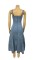 Summer new denim fashion suspender high waisted zipper long skirt dress