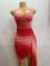 Women's tie dye design irregular hip hugging short skirt sexy suspender dress