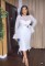 New temperament long sleeved lace sexy see through pleated slim fit dress with wrapped buttocks for women's wear