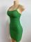 Solid color U-neck sleeveless dress with sexy slim fit suspender and hip hugging skirt