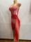 Women's tie dye design irregular hip hugging short skirt sexy suspender dress