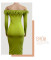 Strapless one shoulder dress, elegant socialite long sleeved slim fit dress, heavy-duty feather wrapped hip skirt
