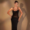 Summer New Women's Sexy Perspective Mesh Bag Hip Wrap Long Dress Strap Dress Dress