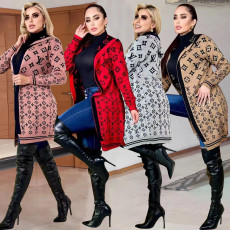 Autumn and winter fashion temperament soft warm long cardigan hooded sweater jacket