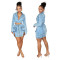 Sexy slim fit denim dress, hip hugging skirt, nightclub skirt, fake two-piece set, half skirt