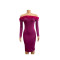 Strapless one shoulder dress, elegant socialite long sleeved slim fit dress, heavy-duty feather wrapped hip skirt