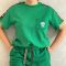 New Commuter Fashion Women's Embossed Short Sleeve Shorts Set with Pocket