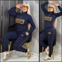 New autumn and winter hot stamping casual long sleeved+long pants set
