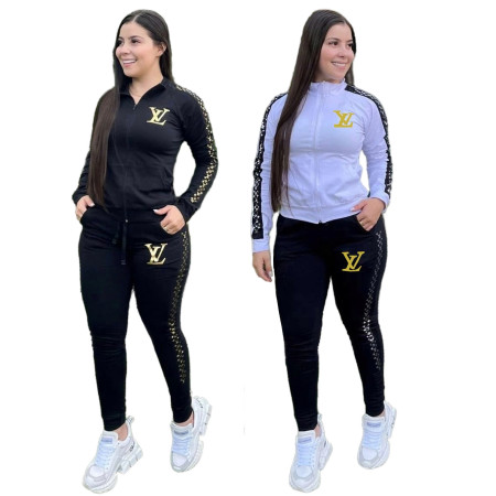 New autumn and winter fashion casual sports pocket hot stamping trendy set