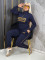 New autumn and winter hot stamping casual long sleeved+long pants set