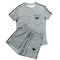 New Commuter Fashion Women's Embossed Short Sleeve Shorts Set with Pocket