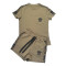 New Commuter Fashion Women's Embossed Short Sleeve Shorts Set with Pocket