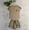 New Commuter Fashion Women's Embossed Short Sleeve Shorts Set with Pocket