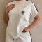 New Commuter Fashion Women's Embossed Short Sleeve Shorts Set with Pocket
