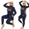 New autumn and winter hot stamping casual long sleeved+long pants set