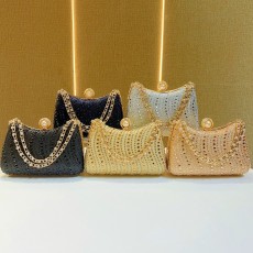 New Cross border European and American Retro Style Fashion Diamond Set Bag, Water Diamond Handbag, Chain Bag, High Grade Cross Shoulder Banquet Bag