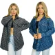 Fashionable and trendy loose and versatile single breasted women's washed denim jacket jacket