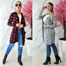 Autumn and winter temperament commuting slimming knit cardigan sweater jacket in stock