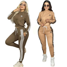 Fashionable and casual street fashion embroidered letter long sleeved pants set