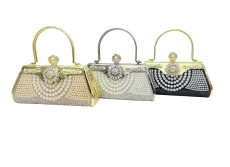 New cross-border diamond studded handbag with large capacity for socialite parties, banquet bags, versatile dresses, pearl banquet bags