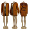 Fashionable casual long sleeved thick hooded cardigan knitted sweater