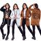Fashionable casual long sleeved thick hooded cardigan knitted sweater