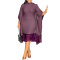 Sparkling fringe bat sleeve elastic hip hugging dress