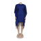 Sparkling fringe bat sleeve elastic hip hugging dress