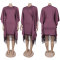 Sparkling fringe bat sleeve elastic hip hugging dress