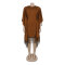 Sparkling fringe bat sleeve elastic hip hugging dress