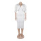 V-neck strap back hollow slit hip hugging dress