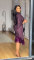 Sparkling fringe bat sleeve elastic hip hugging dress