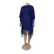 Sparkling fringe bat sleeve elastic hip hugging dress