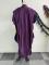 Folded loose slit V-neck pullover dress