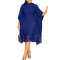 Sparkling fringe bat sleeve elastic hip hugging dress