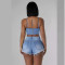 pearl diamond chain denim tank top shorts set sexy hot girl two-piece set for women